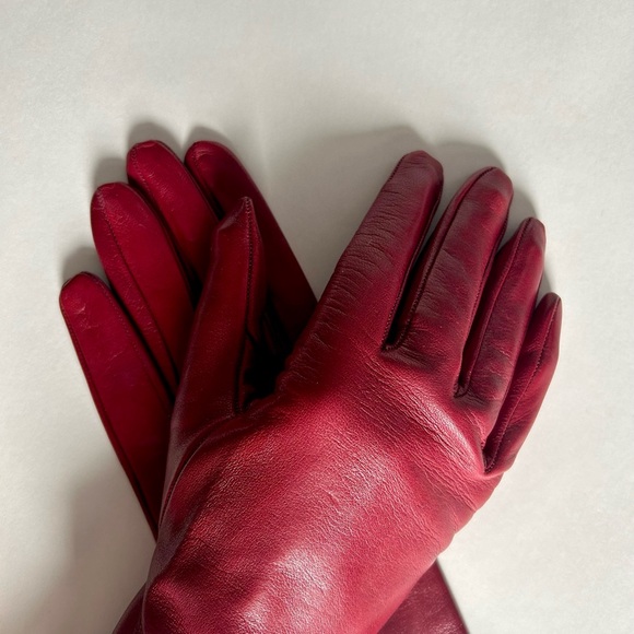 Accessories - NEW Red Italian Leather Driving Gloves- Silk Lined
